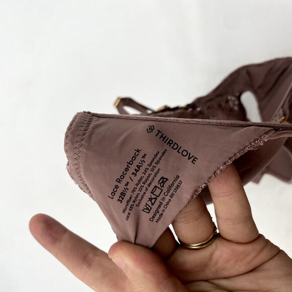 Thirdlove Lace Racerback Bra 32B 1/2 - Picture 4 of 4